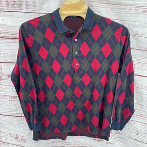 Polo Ralph Lauren Polo Shirt Mens XL Argyle Long Sleeve Mde USA
